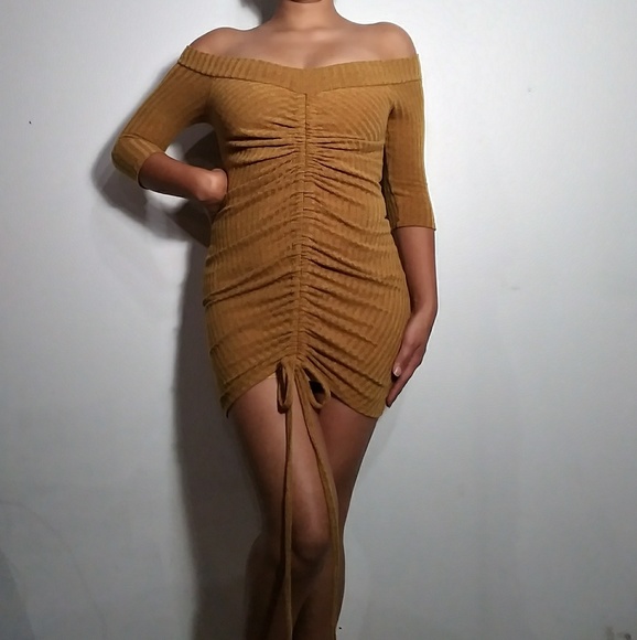 Charlotte Russe Dresses & Skirts - Mustard Yellow Plunge Dress